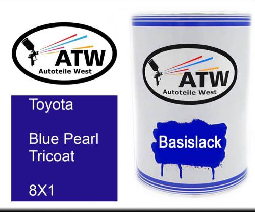 Toyota, Blue Pearl Tricoat, 8X1: 500ml Lackdose, von ATW Autoteile West.